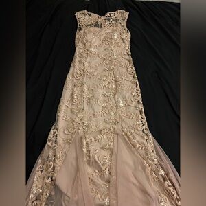 Alex Evenings Champagne Sequin Dress